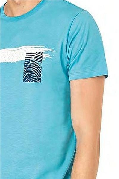 Pierre Cardin 6077 Erkek Kısa Kollu Bisiklet Yaka Pijama Takım-Mavi