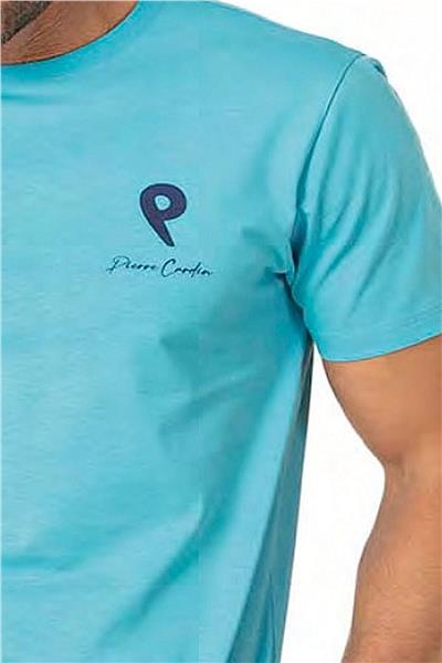 Pierre Cardin 6078 Erkek Kısa Kollu Bisiklet Yaka Pijama Takım-Mavi