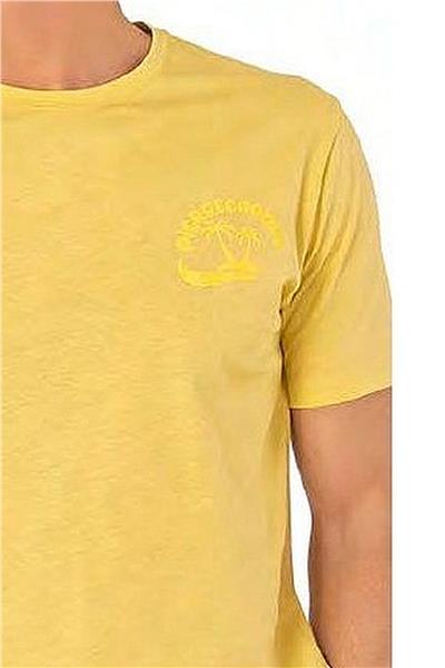 Pierre Cardin 6079 Erkek Kısa Kollu Bisiklet Yaka Pijama Takım-Sarı