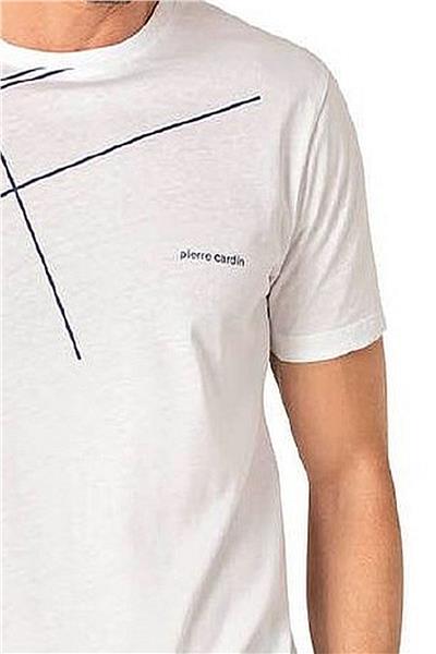 Pierre Cardin 6081 Erkek Kısa Kollu Bisiklet Yaka Pijama Takım-Beyaz
