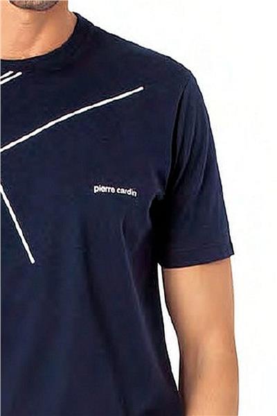 Pierre Cardin 6081 Erkek Kısa Kollu Bisiklet Yaka Pijama Takım-Lacivert