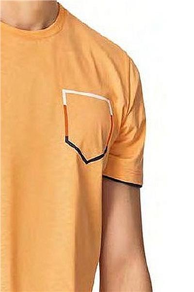 Pierre Cardin 6082 Erkek Kısa Kollu Bisiklet Yaka Pijama Takım-Turuncu