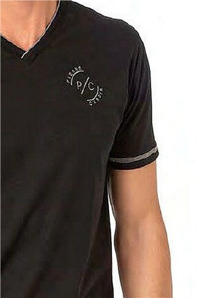 Pierre Cardin 6083 Erkek Kısa Kollu V Yaka Pijama Takım-Siyah