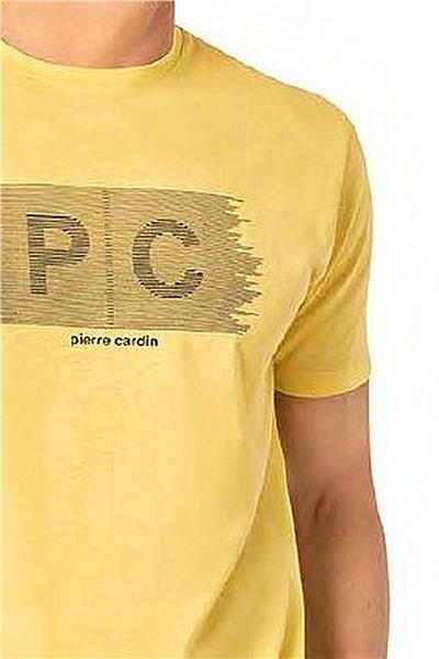 Pierre Cardin 6084 Erkek Kısa Kollu Bisiklet Yaka Pijama Takım-Sarı