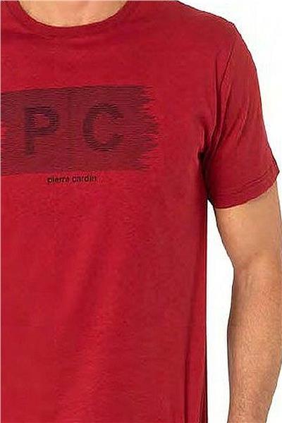 Pierre Cardin 6084 Erkek Kısa Kollu Bisiklet Yaka Pijama Takım-Bordo