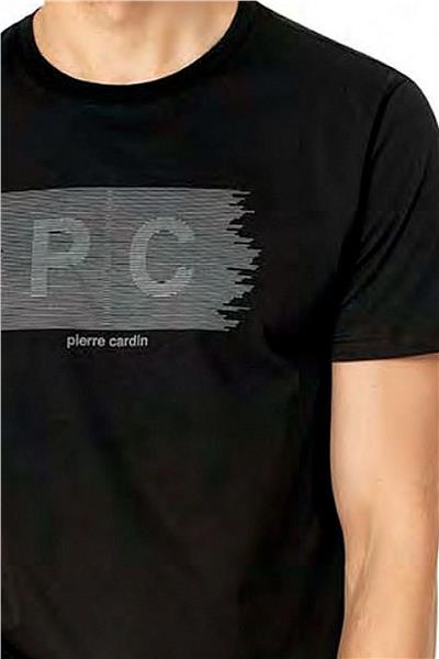 Pierre Cardin 6084 Erkek Kısa Kollu Bisiklet Yaka Pijama Takım-Siyah