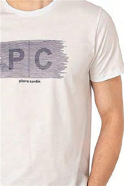 Pierre Cardin 6084 Erkek Kısa Kollu Bisiklet Yaka Pijama Takım-Beyaz