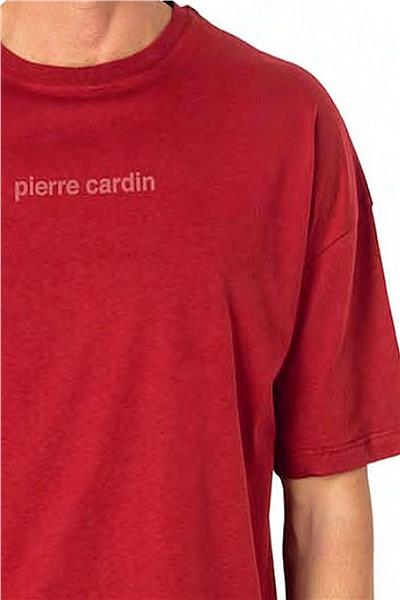 Pierre Cardin 6086 Erkek Kısa Kollu Bisiklet Yaka Oversize Pijama Takım-Bordo