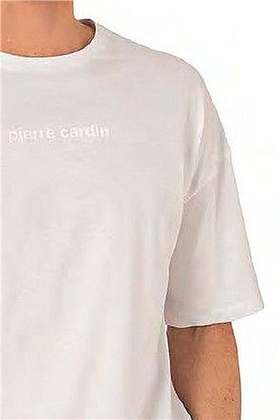 Pierre Cardin 6086 Erkek Kısa Kollu Bisiklet Yaka Oversize Pijama Takım-Beyaz