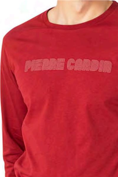 Pierre Cardin 6093 Erkek Uzun Kollu Bisiklet Yaka Pijama Takımı-Bordo