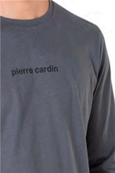 Pierre Cardin 6095 Erkek Uzun Kollu Bisiklet Yaka Pijama Takımı-Füme