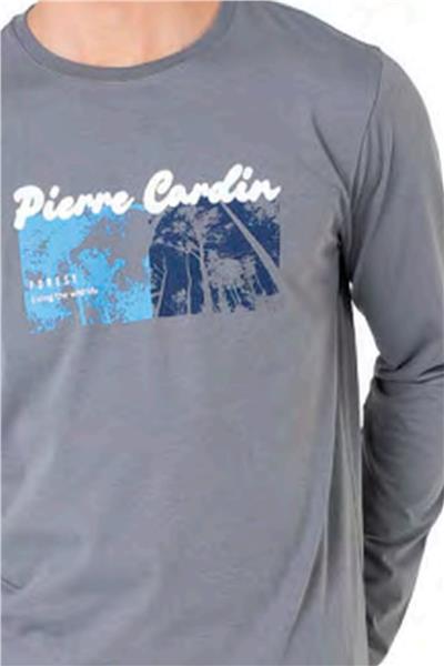 Pierre Cardin 6096 Erkek Uzun Kollu Bisiklet Yaka Pijama Takımı-Gri