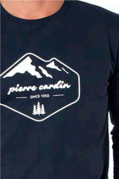 Pierre Cardin 6097 Erkek Uzun Kollu Bisiklet Yaka Pijama Takımı-Lacivert