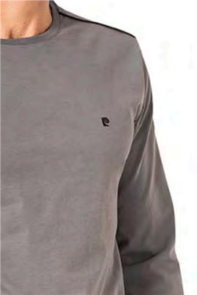 Pierre Cardin 6100 Erkek Uzun Kollu Bisiklet Yaka Pijama Takımı-Gri
