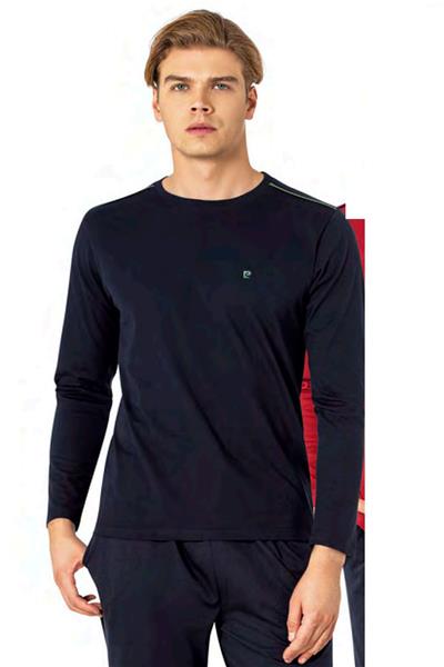 Pierre Cardin 6100 Erkek Uzun Kollu Bisiklet Yaka Pijama Takımı-Lacivert