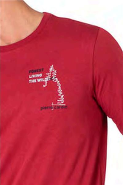Pierre Cardin 6103 Erkek Uzun Kollu Bisiklet Yaka Pijama Takımı-Bordo
