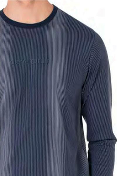 Pierre Cardin 6105 Erkek Uzun Kollu Bisiklet Yaka Pijama Takımı-Lacivert