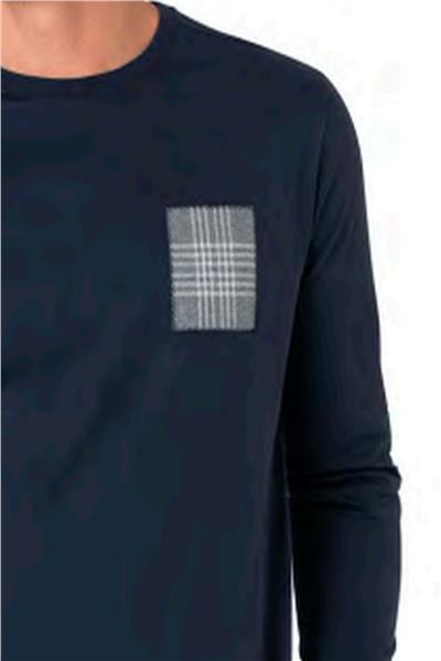 Pierre Cardin 6107 Erkek Uzun Kollu Bisiklet Yaka Pijama Takımı-Lacivert