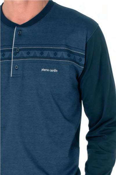 Pierre Cardin 6109 Erkek Uzun Kollu Yakası Düğmeli Pijama Takım-Saks