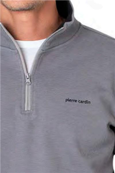 Pierre Cardin 6116 Erkek Uzun Kollu Yakası Fermuarlı Eşofman Takımı-Gri