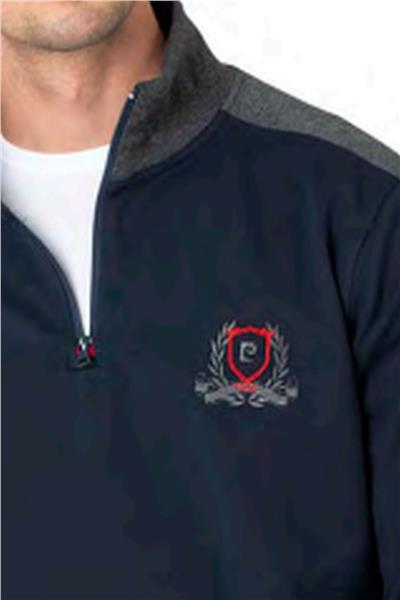 Pierre Cardin 6117 Erkek Uzun Kollu Yakası Fermuarlı İki İplik Eşofman Takımı-Lacivert