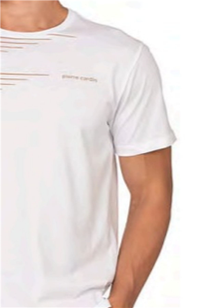 Pierre Cardin 6123 Erkek Kısa Kollu Bisiklet Yaka Pijama Takımı-Beyaz