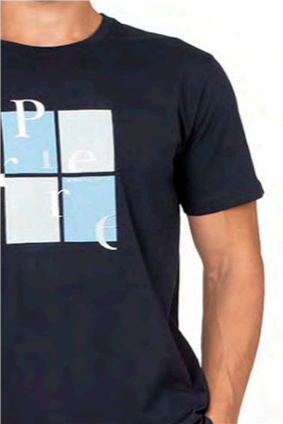 Pierre Cardin 6126 Erkek Kısa Kollu Bisiklet Yaka Pijama Takımı-Lacivert