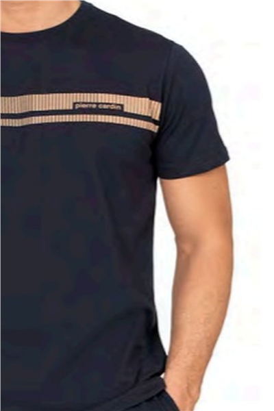 Pierre Cardin 6128 Erkek Kısa Kollu Bisiklet Yaka Pijama Takımı-Lacivert
