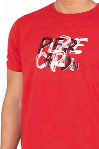 Pierre Cardin 6136 Erkek Kısa Kollu Bisiklet Yaka Şortlu Pijama Takımı-Kırmızı