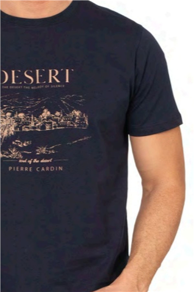 Pierre Cardin 6138 Erkek Kısa Kollu Bisiklet Yaka Pijama Takımı-Lacivert