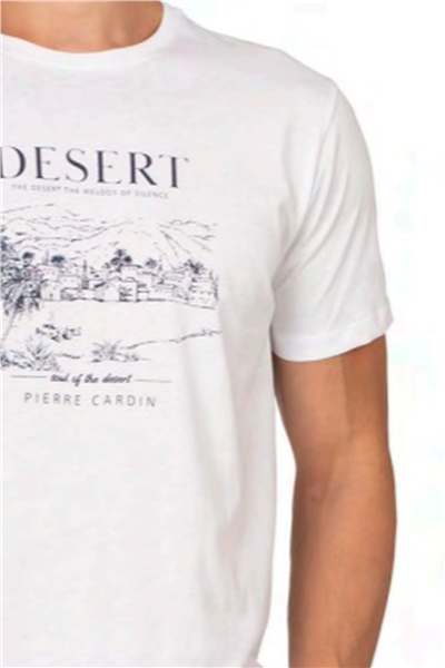 Pierre Cardin 6138 Erkek Kısa Kollu Bisiklet Yaka Pijama Takımı-Beyaz