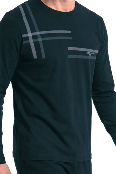 Pierre Cardin 6152 Erkek Uzun Kollu Bisiklet Yaka Pijama Takımı -Siyah