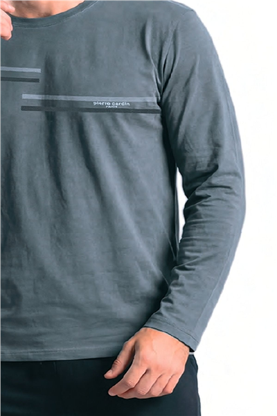 Pierre Cardin 6152 Erkek Uzun Kollu Bisiklet Yaka Pijama Takımı -Gri