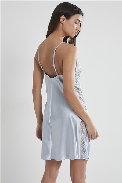 Pierre Cardin 624 Kadın İp Askılı Saten Gecelik-Mist