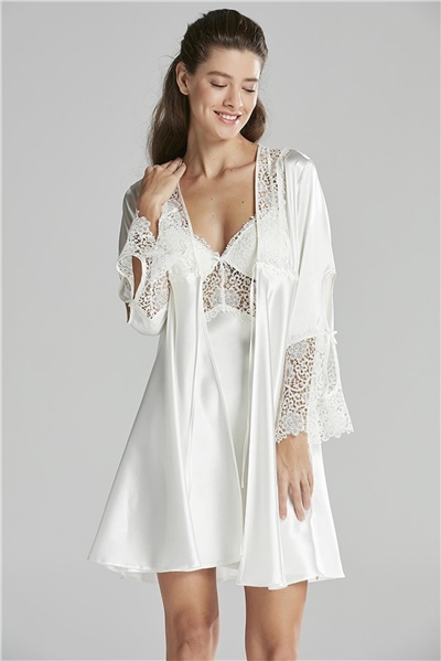 Pierre Cardin 6625 Kadın Saten Dantelli 6lı ÇeyizlikTakım-Ekru