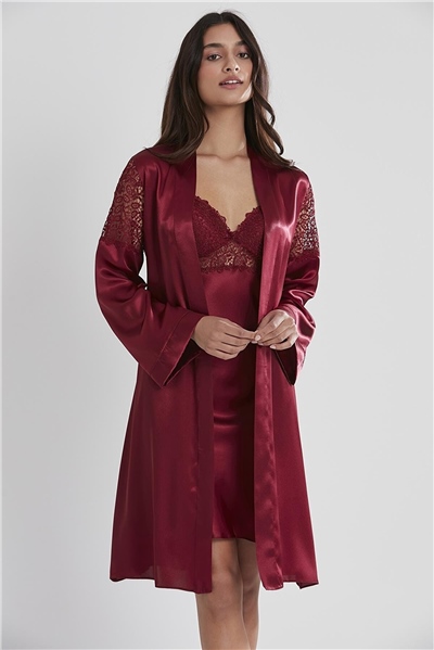 Pierre Cardin 6955 Kadın Saten Dantelli 6lı ÇeyizlikTakım-Bordo