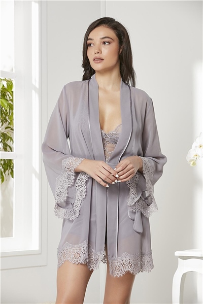 Pierre Cardin 7005 Çeyizlik Dantelli Saten 4lü Set -Royal