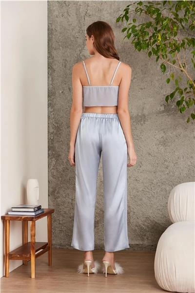 Pierre Cardin 7025 Kadın Çeyizlik Dantelli Saten 4lü Set-Mist