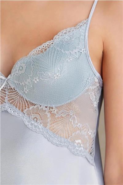 Pierre Cardin 7035 Kadın Dantelli Saten 4lü Set-Mist