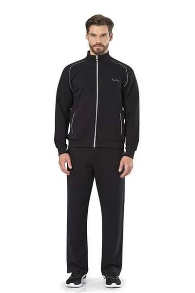Pierre Cardin 7055 Erkek Uzun Kollu Dik Yaka Eşofman Takımı-Siyah