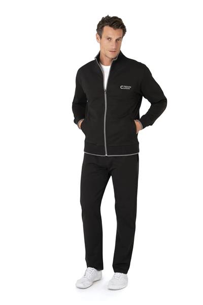 Pierre Cardin 7120 Erkek Uzun Kollu Dik Yaka Eşofman Takımı-Siyah