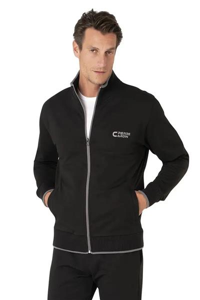 Pierre Cardin 7120 Erkek Uzun Kollu Dik Yaka Eşofman Takımı-Siyah