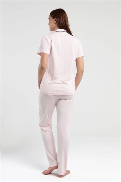 Pierre Cardin 7715 Kadın Kısa Kollu Gömlek Pijama Takımı-Somon