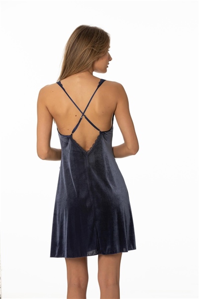 Pierre Cardin 840 Kadife Gecelik - Lacivert