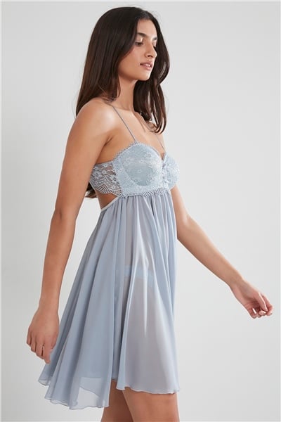 Pierre Cardin 880 Saten Gecelik - Mist