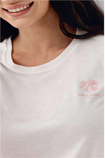 Pierre Cardin 9085 Kadın Bisiklet Yaka Uzun Kollu Pijama Takımı-Beyaz