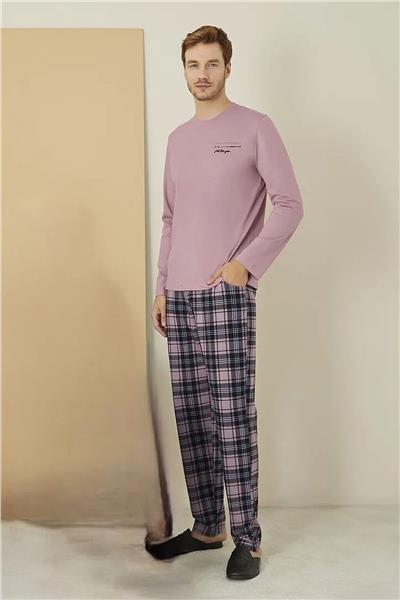 Polat 1613 Elitepoint Erkek Uzun Kollu Bisiklet Yaka Pijama Takımı-Gülkurusu