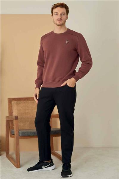 Polat 1633 Elitepoint Erkek Uzun Kollu Bisiklet Yaka Eşofman Takımı-Kiremit