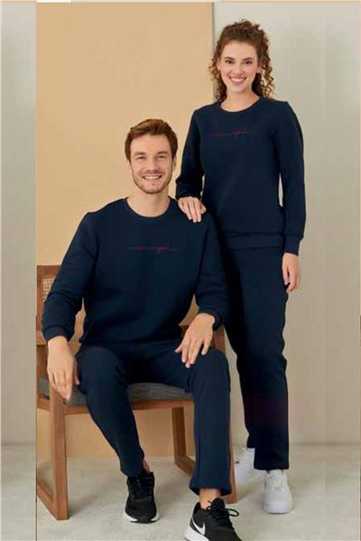 Polat 1634 Elitepoint Erkek Uzun Kollu Bisiklet Yaka Eşofman Takımı-Lacivert