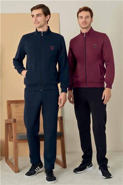 Polat 1642 Elitepoint Erkek Uzun Kollu Önden Fermuarlı Eşofman Takımı-Lacivert
